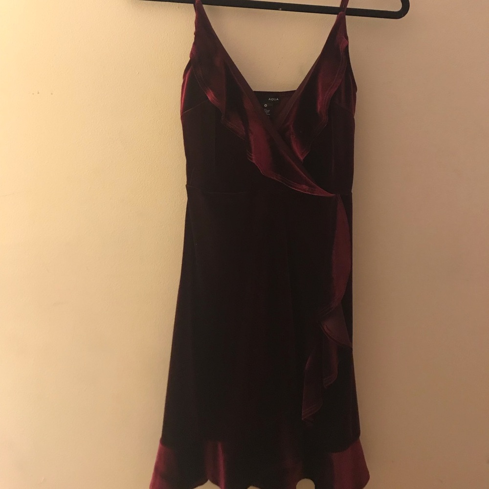 AQUA Red Velvet dress